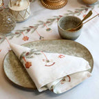 Tovagliolo di stoffa con decori Natalizi color crema in cotone cm 40x40 Chic Antique( 16111319)