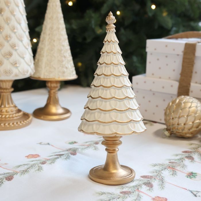 Albero Natale in resina H cm 23,5  x 10x 7 color crema Chic Antique (52085619)