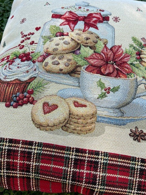 Fodera cuscino in gobelin Natale Tartan Vingi cm 45x45 (senza imbottitura)