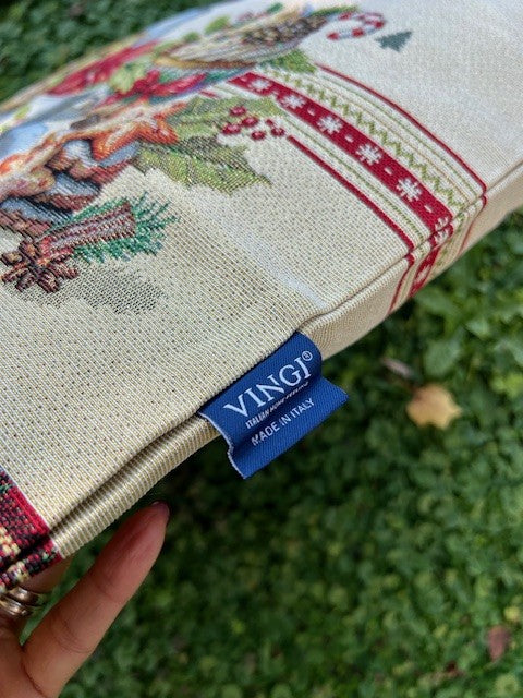 Fodera cuscino in gobelin Natale Tartan Vingi cm 45x45 (senza imbottitura)