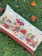 Cuscino arredo imbottito in gobelin Natale Tartan Vingi cm 40x70