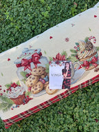 Cuscino arredo imbottito in gobelin Natale Tartan Vingi cm 40x70