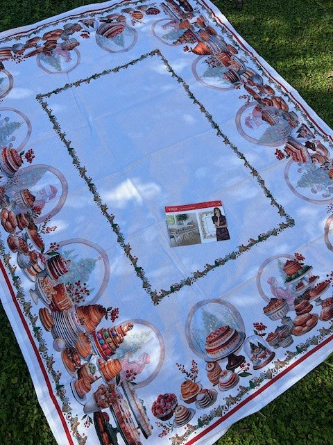 Tovaglia in cotone stampa digitale Natale Vingi cm 140x180