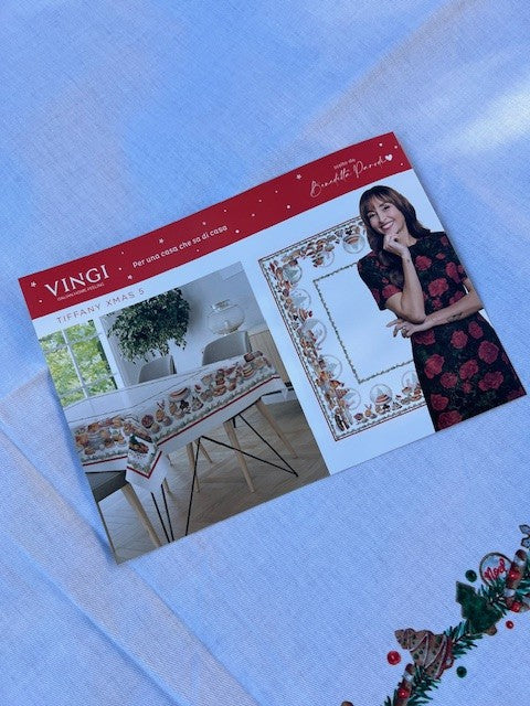 Tovaglia in cotone stampa digitale Natale Vingi cm 140x180