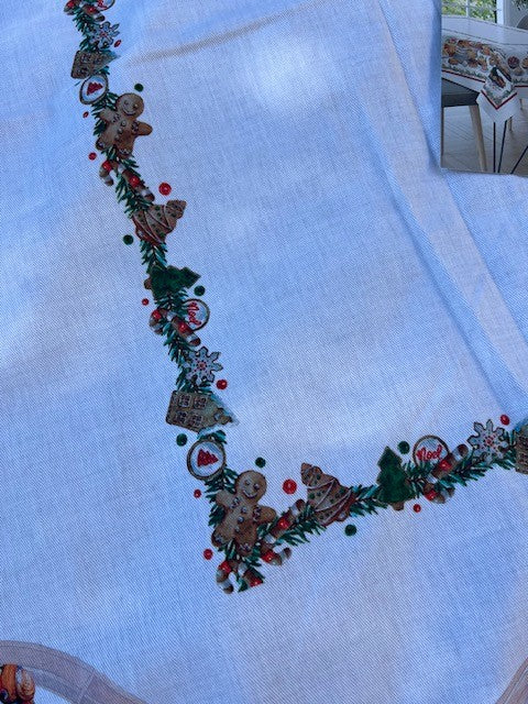 Tovaglia in cotone stampa digitale Natale Vingi cm 140x180