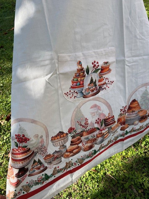 Grembiule in cotone stampa digitale Natale Vingi