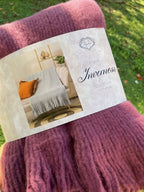 Plaid effetto Mohair con frange Sophie bordeaux cm 130x170