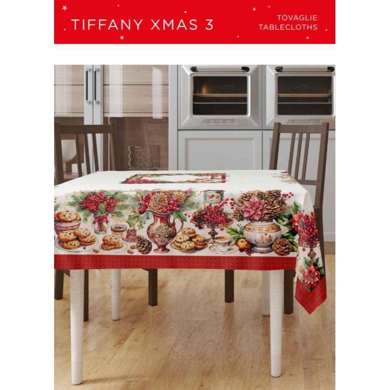Tovaglia in cotone stampa digitale Natale Vingi XMAS 3 cm 140X250
