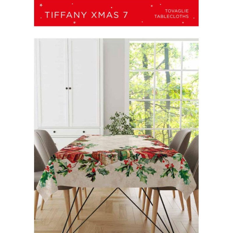 Tovaglia in cotone stampa digitale Natale Vingi XMAS 7 cm 140X250