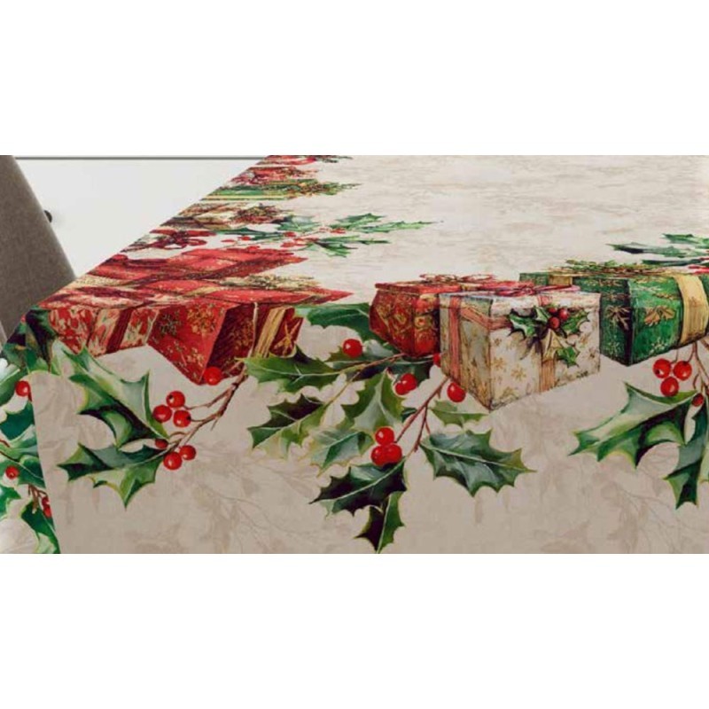 Tovaglia in cotone stampa digitale Natale Vingi XMAS 7 cm 140X250