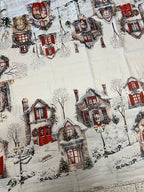 Tovaglia cotone stampa digitale Natalizia "Villaggio" cm 140x245