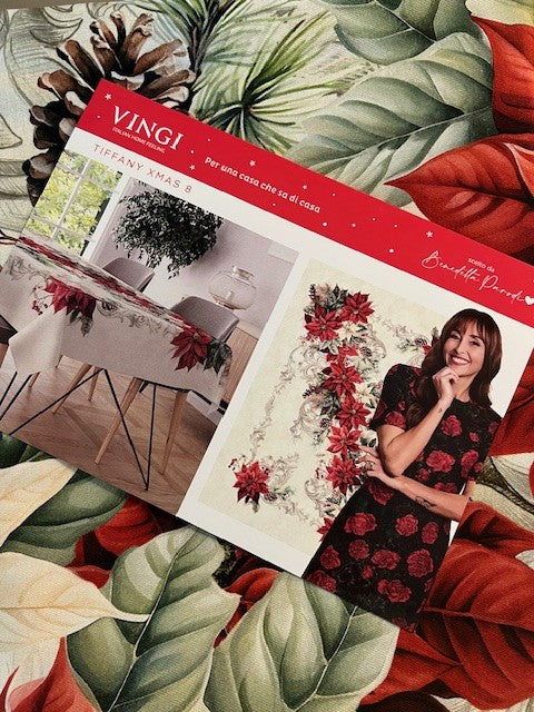 Tovaglia in cotone stampa digitale Natale Vingi XMAS 8 cm 140x180