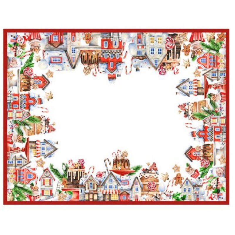 TOVAGLIA COTONE DIGITALE NATALE VIENNA 8 CASETTE SOPHIE 140X240