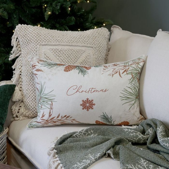 Fodera Christmas con abete viscosa e lino cm 40x60 Chic Antique ( 16111130)