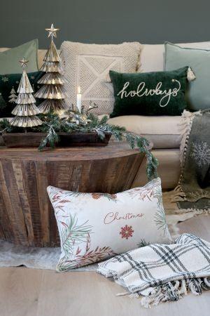 Fodera Christmas con abete viscosa e lino cm 40x60 Chic Antique ( 16111130)