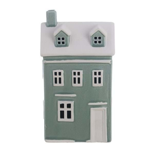 Casetta in ceramica decorativa con led verde menta "Candy Cane" cm 11x8x21 Blanc Mariclò