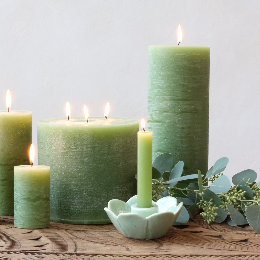 Candela Cena Corta VERDE Durata 4 ore H11 D.2 Cm Chic Antique ( Set 2 Pezzi) 71126685