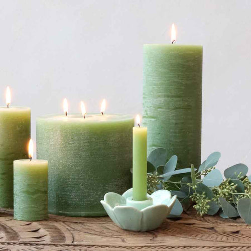 Candela Cena Corta VERDE Durata 4 ore H11 D.2 Cm Chic Antique ( Set 2 Pezzi) 71126685