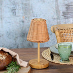 Lampada da tavolo ricaricabile LED d.13 H 30 in ferro e rattan Chic Antique (71144600)