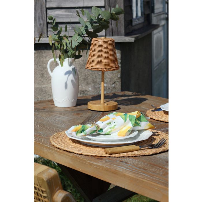 Lampada da tavolo ricaricabile LED d.13 H 30 in ferro e rattan Chic Antique (71144600)