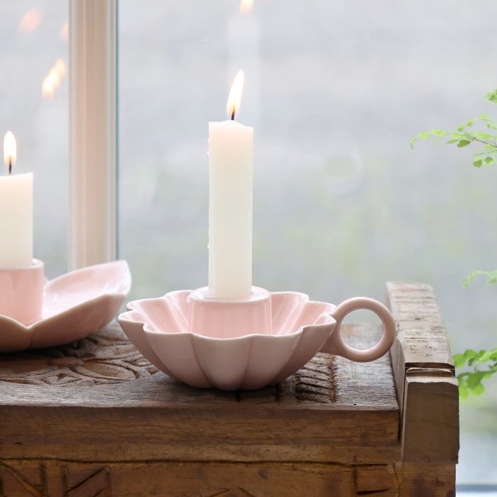 Porta candela ROSA polvere d. 10 h 4 cm Chic Antique (71148307)