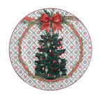 Vassoio in latta smaltata diam. cm 34 "Favola di Natale" Blanc Mariclò