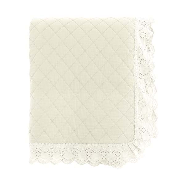 Trapunta-copriletto 1 piazza e mezza con gala in pizzo 220x260 Blanc Mariclò