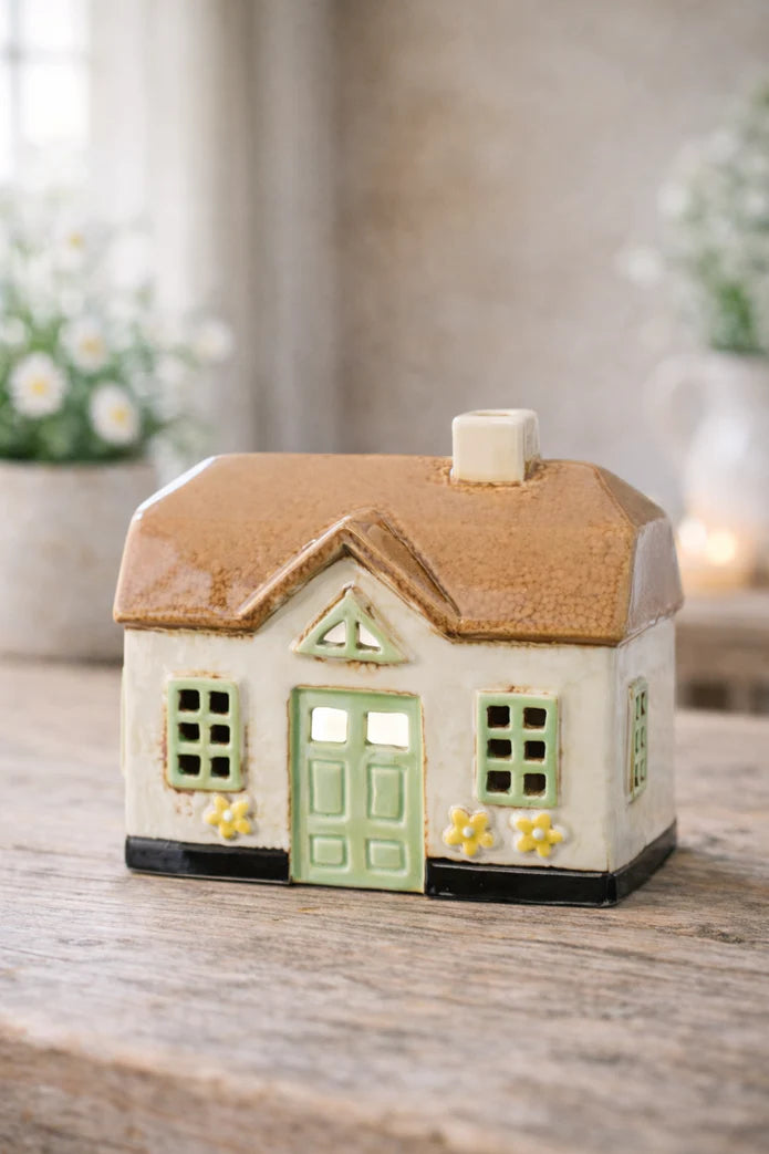 Casetta porta tea light  in ceramica Ebeltoft porta verde Ib Laursen (27704-01)