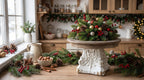 Alzata con capitello in legno base crema top color naturale cm 24x24xh13 Coccole di casa (KL99017)