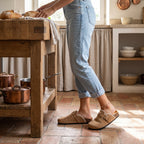 CIABATTA DONNA CAMOSCIO RICAMO