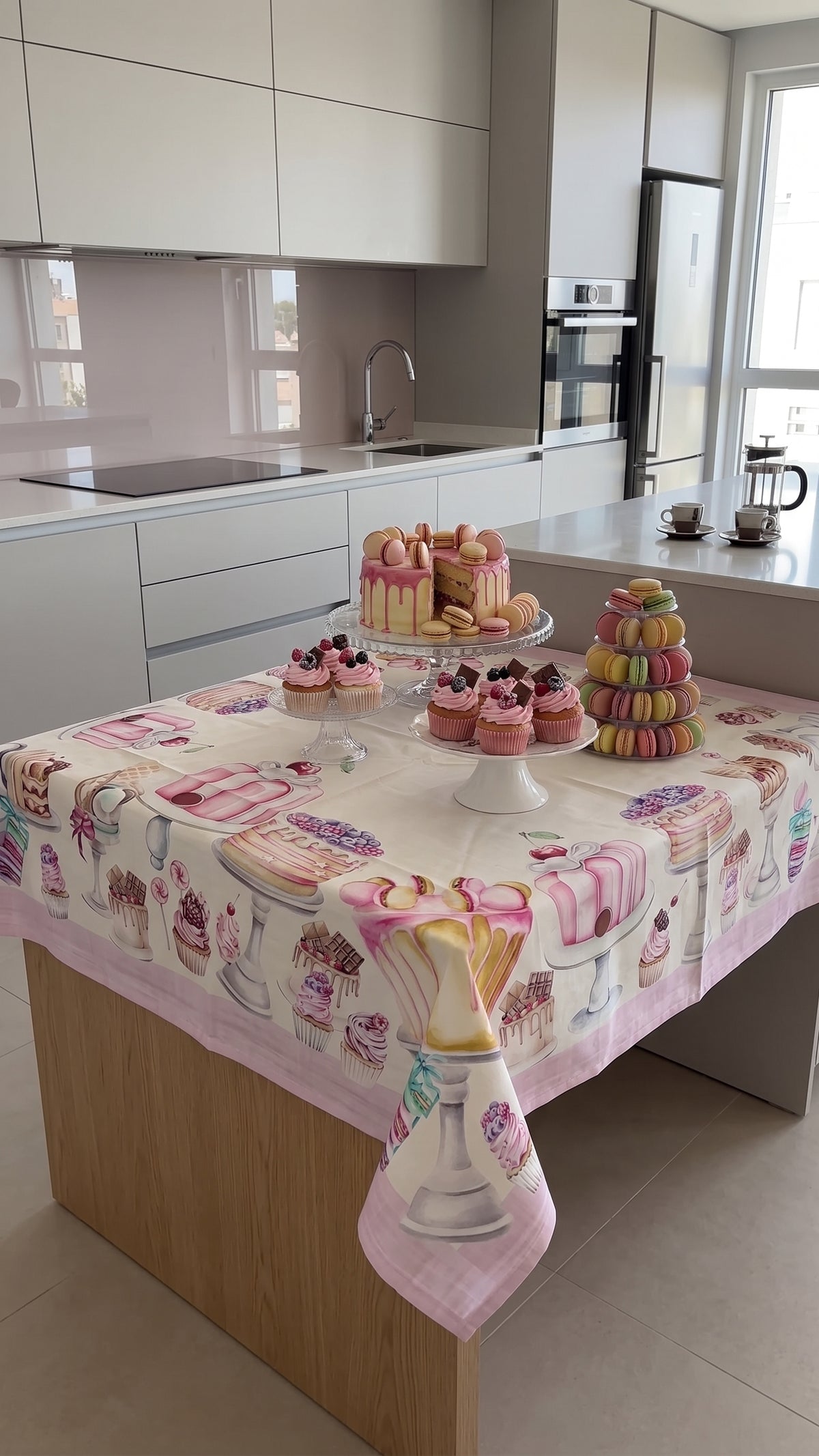 TOVAGLIA COTONE DIGITALE CUPCAKE GIPETEX 100% cotone Made in Italy