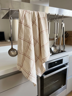 Canovaccio/Strofinaccio Leonard  color naturale con quadri beige Cm 50x70 100% cotone Ib Laursen (66173-49)