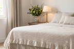 Copriletto Darling in 100% cotone nido d'ape color Naturale