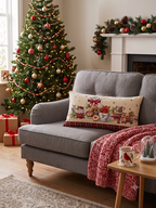 Cuscino arredo imbottito in gobelin Natale Tartan Vingi cm 40x70