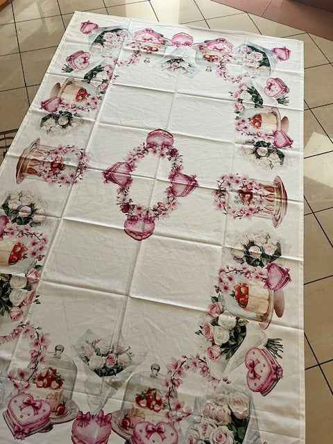 TOVAGLIA COTONE DIGITALE CUORE E ROSE GIPETEX (20671CUORE)