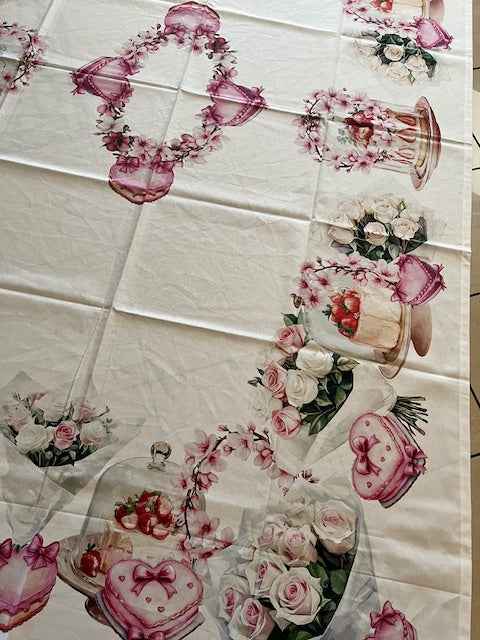 TOVAGLIA COTONE DIGITALE CUORE E ROSE GIPETEX (20671CUORE)