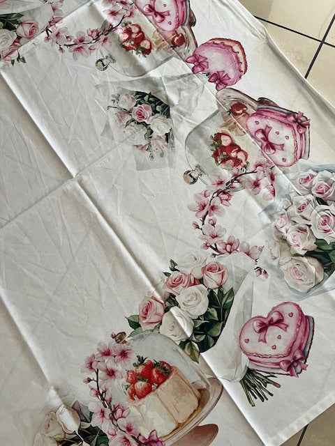 TOVAGLIA COTONE DIGITALE CUORE E ROSE GIPETEX (20671CUORE)