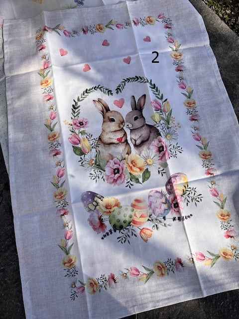 Strofinaccio/Canovaccio in cotone cm 50x70 stampa Pasqua