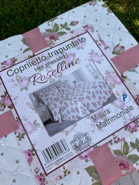 Trapuntino termosaldato microfibra matrimoniale ROSELLINE