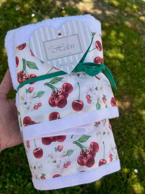 COPPIA SPUGNA ASCIUGAMANO + OSPITE DIGITALE CHERRY HELEN