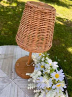 Lampada da tavolo ricaricabile LED d.13 H 30 in ferro e rattan Chic Antique (71144600)
