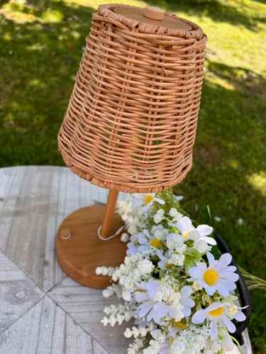 Lampada da tavolo ricaricabile LED d.13 H 30 in ferro e rattan Chic Antique (71144600)