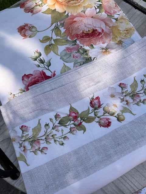 Tovaglia 100% cotone stampa digitale ROSE PEZZOLI x 12 cm 140X245