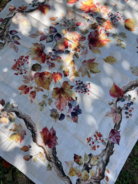 TOVAGLIA COTONE DIGITALE FOGLIE AUTUNNO ARCONATE