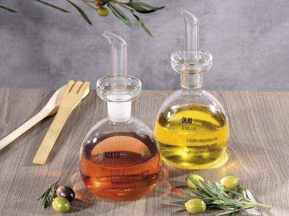 Ampolla olio e aceto in vetro 300ml con tappo dosatore