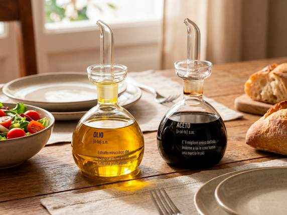 Ampolla olio e aceto in vetro 300ml con tappo dosatore