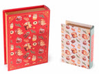 Set 2 scatole natalizie a libro in legno foderato