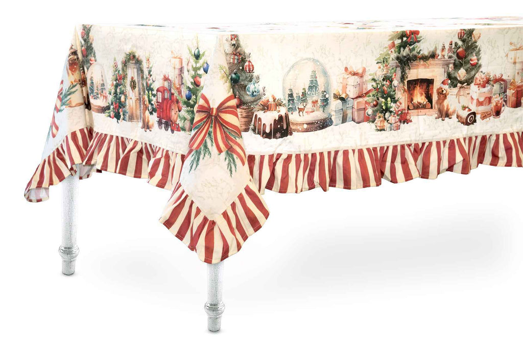 Tovaglia stampata "Christmas Day" per 6 (160x200cm)
