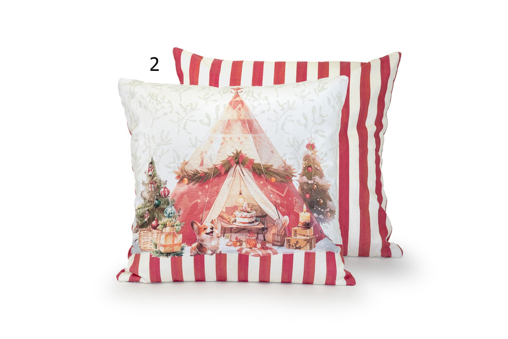 Cuscino arredo  “Christmas Day” con imbottitura (45x45cm) 2 varianti