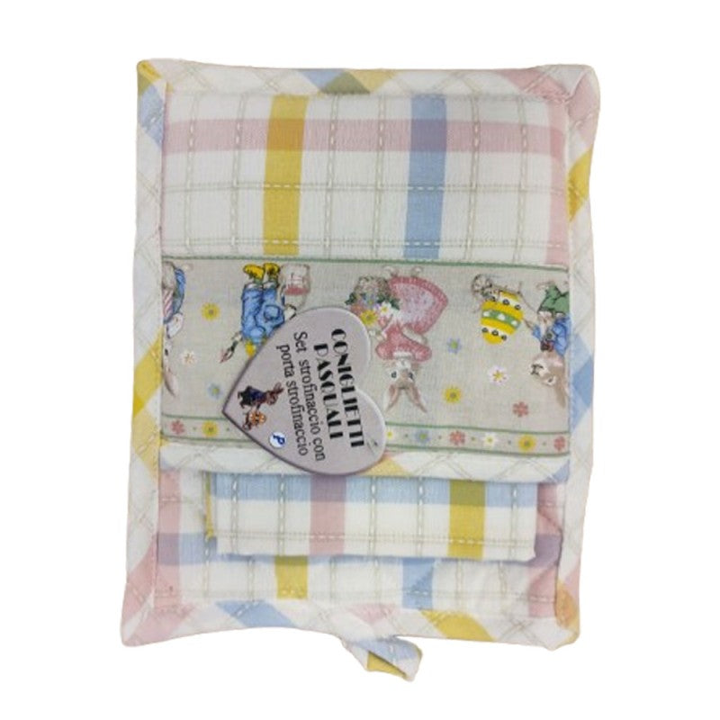 SET CUCINA PRESINA FORNO COTONE DISEGNO CONIGLIETTI PASQUALI (842881)